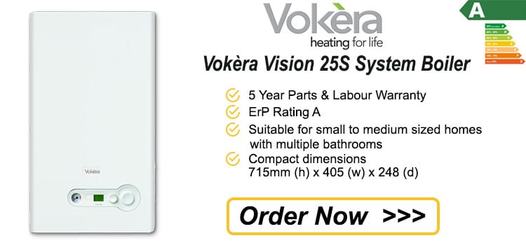 Vokera Vision 25S System Boiler. DeWAR Gas Service, Gas Boiler Prices.